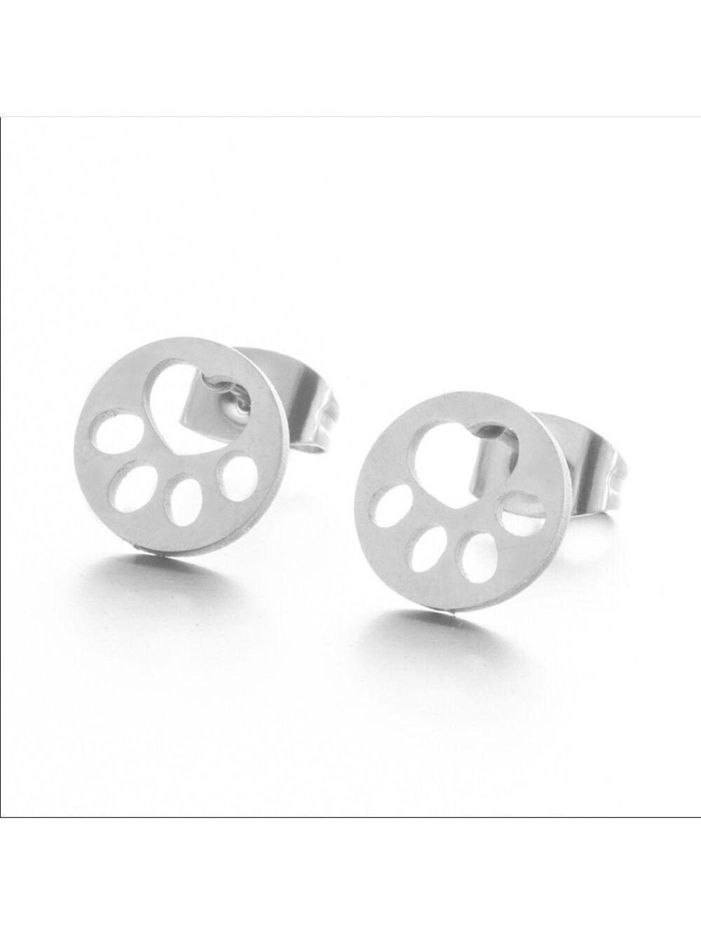 Animal paw print stainless steel boutique earrings new - Picture 2 of 2
